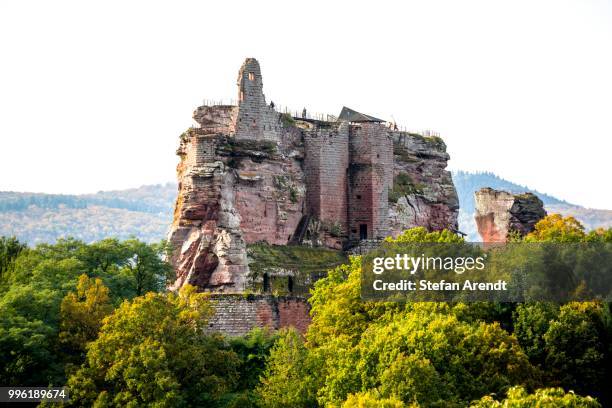 chateau du fleckenstein castle ruins, bas-rhin departement, france. - bas rhin stock pictures, royalty-free photos & images