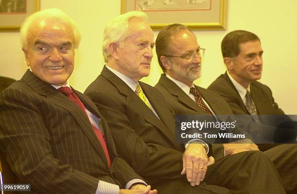 Anticipating the unveiling of three new photographs of LBJ to commemorate the signing of the medicare bill are, from left, Jack Valenti, Specail...