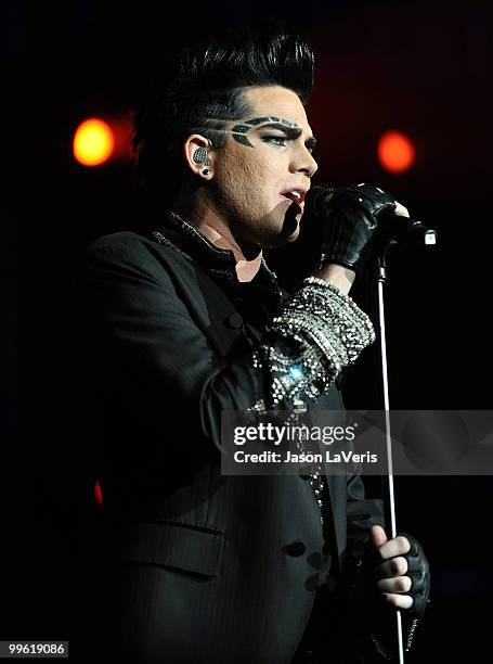 Adam Lambert performs at KIIS FM's 2010 Wango Tango concert at Staples Center on May 15, 2010 in Los Angeles, California.