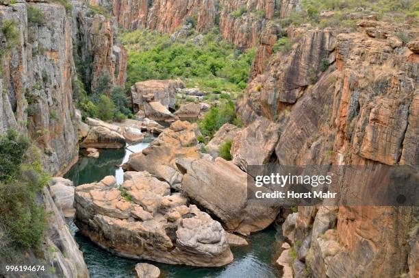 bourke's luck potholes, rock formation in dolomite rock, blyde river canyon nature reserve, mpumalanga, south africa - blyde river canyon stock pictures, royalty-free photos & images