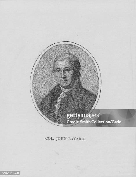 Black and white print of merchant, soldier, Philadelphia delegate to the Continental Congress, and later Mayor of New Brunswick, New Jersey, Colonel...