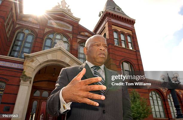 Rep. John Lewis, D-Ga., visits possible sites for the National Museum of African American History and Culture. This location is the Arts and...