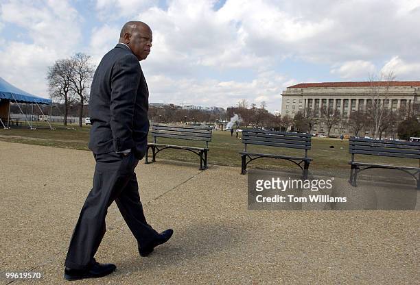 Rep. John Lewis, D-Ga., visits possible sites for the National Museum of African American History and Culture. This location is at 14th and...