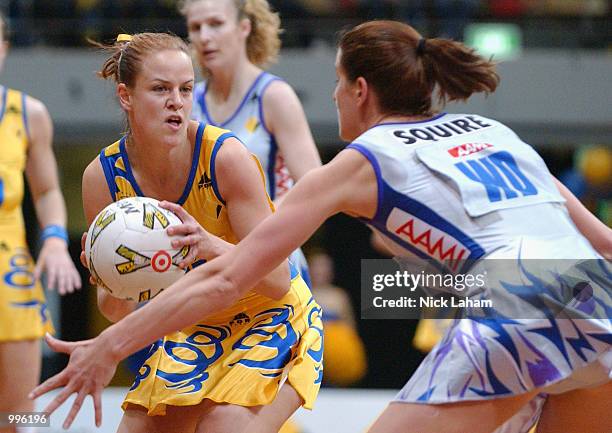 Briony Akle of the Swifts in action during the Commonwealth Bank Trophy Netball Grand Final between the Sydney Swifts and the Adelaide Thunderbirds...