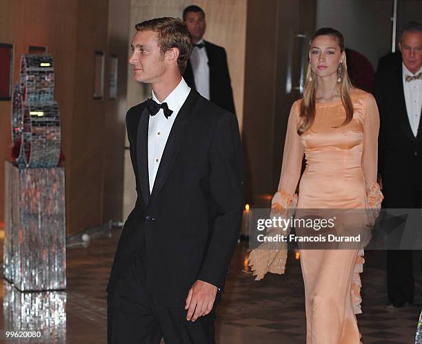 Pierre Casiraghi and Countess Beatrice Borromeo arrive at the Monaco Formula One Grand Prix dinner at the Monte Carlo sporting on May 16, 2010 in...