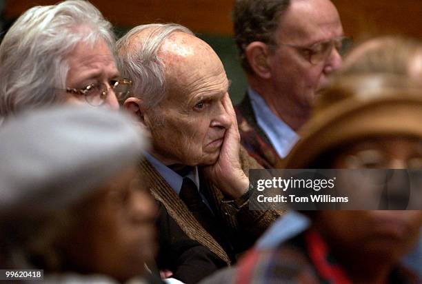 William Bechell of Kensington, Md., attends a hearing of the Democratic Policy Committee on the implementation of the Medicare Drug Benefit. Bechell,...