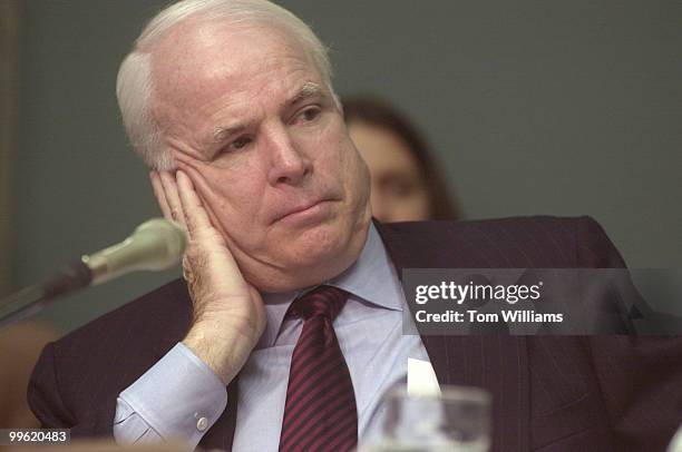 Sen. John McCain, R-AZ, at a Senate Commerce, Science and Transportation Committee hearing on climate change.