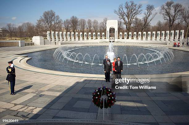 Actor and producer Tom Hanks, right, and director Steven Speilberg, left, Former Senator Elizabeth Dole, and Deputy Secretary of Veterans Affairs...