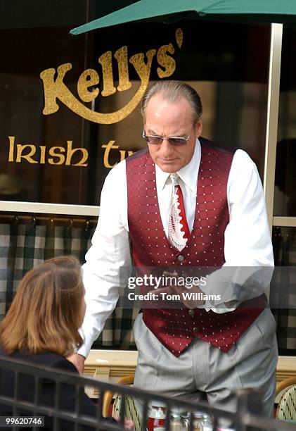 Actor Craig T. Nelson rehearses lines on the set of the T.V. Show "The District". The CBS program was filming on location at the popular Capitol Hill...
