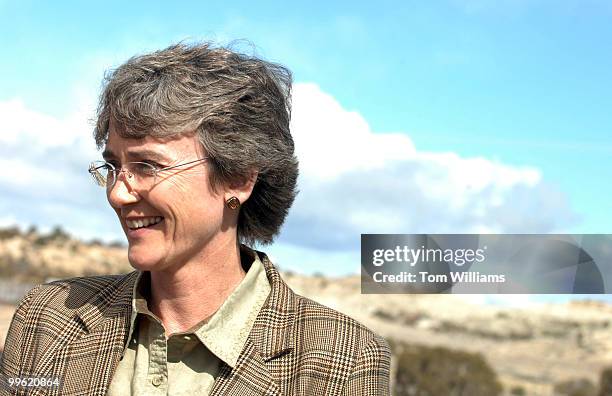 Rep. Heather Wilson, R-N.M., visits land that is home to a Pepsi Cola center and will soon house a FedEx facility in Aztec, N.M.