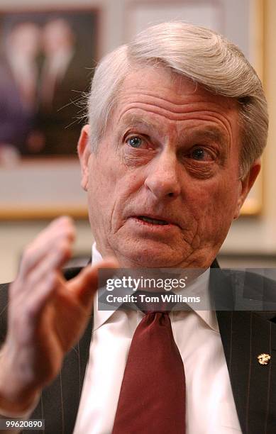 Sen. Zell Miller, D-Ga., is interviewed by Roll Call in his Dirksen office.