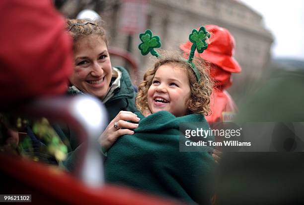 Michelle Stern and her daughter Samantha enjoy the St. Patrick's Day Parade which was held on Constitution Avenue, Sunday, March 14, 2010.