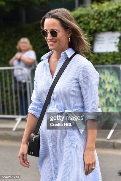 Pippa Middleton seen on day nine of The Championships at Wimbledon, London. On July 11, 2018 in London, England.