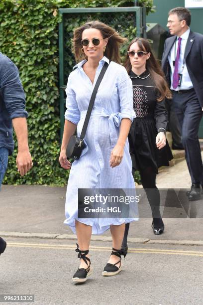 Pippa Middleton seen on day nine of The Championships at Wimbledon, London. On July 11, 2018 in London, England.