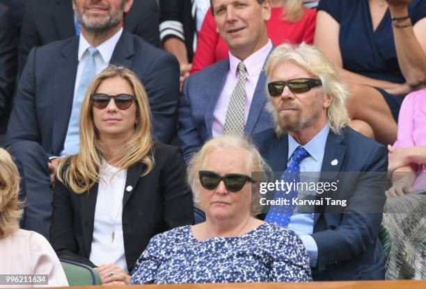 Holly Branson and Richard Branson attend day nine of the Wimbledon Tennis Championships at the All England Lawn Tennis and Croquet Club on July 11,...