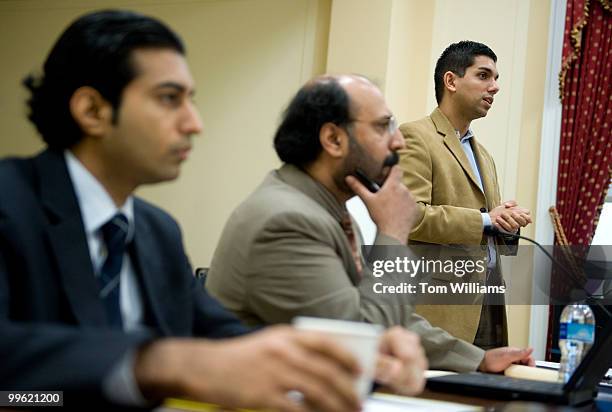 Assad R. Akhter, right, staffer for Rep. Bill Pascrell, D-N.J., and president of the Congressional Muslim Staffer Association, introduces Haider A.H....