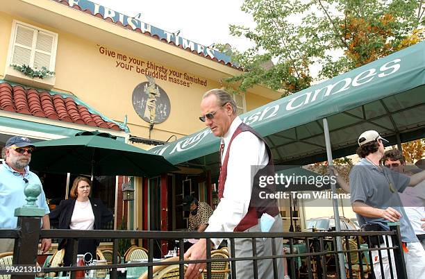 Actor Craig T. Nelson rehearses lines on the set of the T.V. Show "The District". The CBS program was filming on location at the popular Capitol Hill...