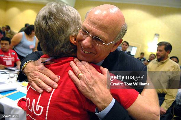 Rep. Steve Pearce, R-N.M., celebrates winning the delegates' vote for republican Senate nomination at the state republican convention at the Marriott...