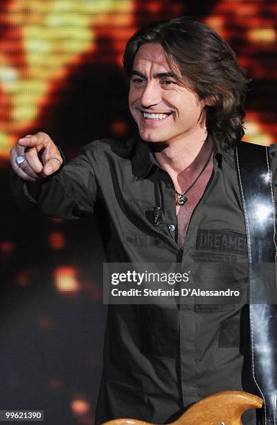 Singer Luciano Ligabue attends the 'Che Tempo Che Fa' television Show at Rai Studios on May 16, 2010 in Milan, Italy.