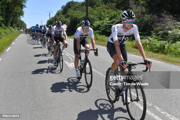 Wout Poels of The Netherlands and Team Sky / Luke Rowe of Great Britain and Team Sky / Christopher Froome of Great Britain and Team Sky / during the...