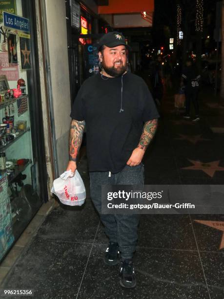 Austin Lee Russell aka 'Chumlee' is seen on July 10, 2018 in Los Angeles, California.