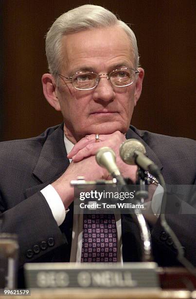 Sec. Of Treasury Paul O'Neill, testifies before a Budget Full committee on the President's Fiscal Year 2002 budget proposal.