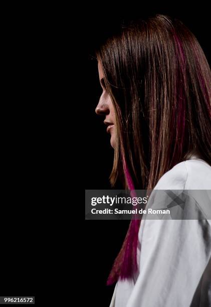 Model walks the runway during Marcos Luengo show at Mercedes Benz Fashion Week Madrid Spring/Summer 2019 on July 11, 2018 in Madrid, Spain.