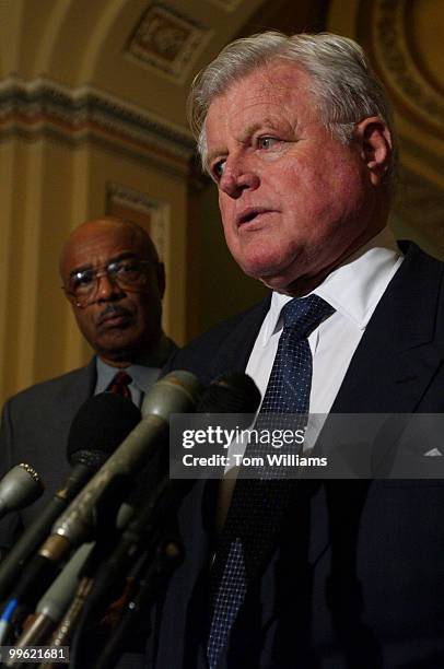 Sen. Ted Kennedy, D-Mass., and Secretary of Education Rod Paige, talk about the passing of the Elementary and Secondary Education Act .