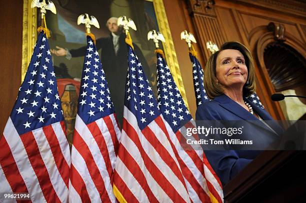 Speaker Nancy Pelosi, D-Calif., conducts a news conference on the on the presidential and congressional election results, November 5, 2008.