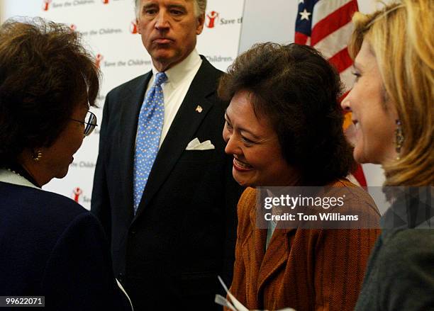 Kim Phuc, who was photographed in a 1972 Pultizer Prize winning photo as a little girl in Vietnam being burned by napalm, is greeted by Rep. Nita...