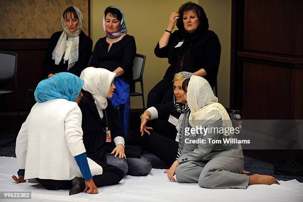 Muslims gather for Friday prayers in Capitol Visitor Center, April 9, 2010. The prayers called Jummah are hosted by the Congressional Muslim Staffers...