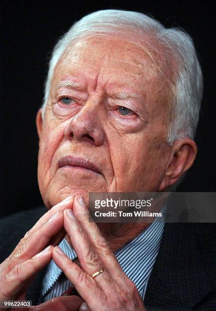 Former President Jimmy Carter attends the first meeting of the new Commission on Federal Election Reform, which will examine the state of America's...
