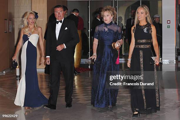 Crown Prince Charles and Princess Camilla of Bourbon Two Sicilies arrive at the Monaco Formula One Grand Prix dinner at the Monte Carlo sporting on...