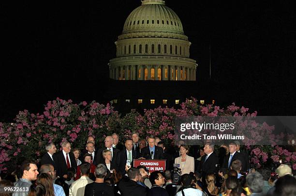 Senate and House democrats including Senate Majority Leader Harry Reid, D-Nev., lead a "candlelight call to action" demonstration in to call on...