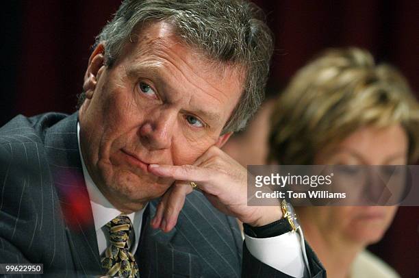 Former Senator Tom Daschle, attends the first meeting of the new Commission on Federal Election Reform, which will examine the state of America's...