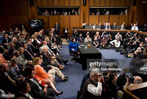Supreme Court nominee Sonia Sotomayor listens to an opening statement during her confirmation hearing before the Senate Judiciary Committee, July 13,...