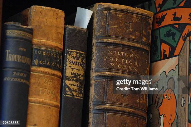 Vintage books line the shelves at Riverby Books on East Capitol Street, SE.