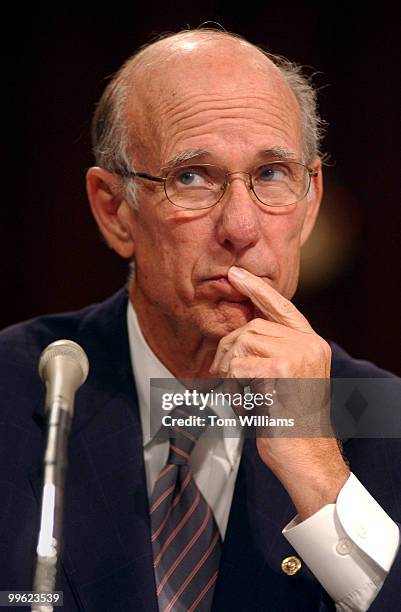 Sen. Pat Roberts, R-Kan., at the confirmation hearing of General Richard B. Meyers as Joint Chiefs of Staff.