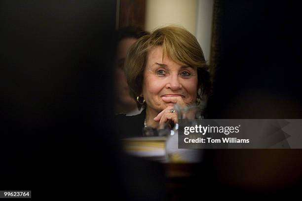 Chairwoman Louise Slaughter, D-N.Y., presides over a House Committee on Rules hearing to mark up a package of fixes to the Senate-passed version of a...