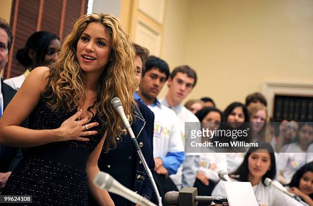 Singer Shakira, honorary chair of the Global Campaign for Education Action Week, was on hand for a news conference to raise awareness for the...