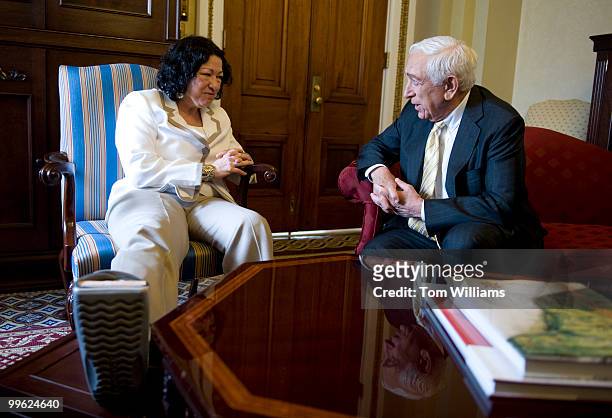 Supreme Court nominee Sonia Sotomayor meets with Sen. Frank Lautenberg, D-N.J., June 16, 2009.