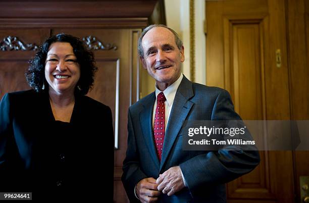 Sen. Jim Risch, R-Idaho, prepares for a photo op with Supreme Court nominee Sonia Sotomayor, June 25, 2009.