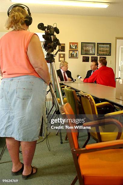 Potential Senate candidate Jerry Springer, D-Ohio, speaks to the media before the Ross County Democratic Party Spring Dinner in Chillicothe, Ohio.