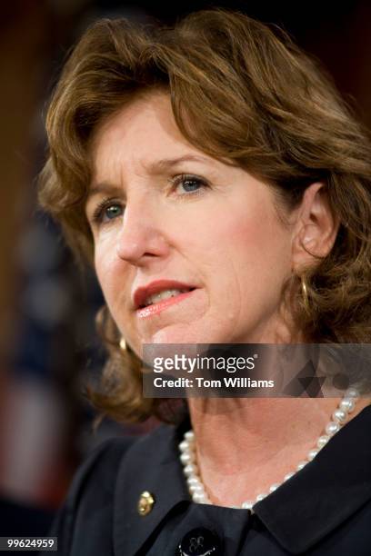 Sen. Kay Hagan, D-N.C., speaks at a news conference to introduce legislation that would ban texting while driving, July 29, 2009.