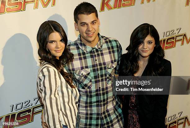Kendall Jenner, Robert Kardashian and Kylie Jenner attend KIIS FM's Wango Tango 2010 at Staples Center on May 15, 2010 in Los Angeles, California.