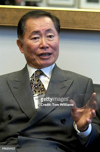 Actor George Takei talks to Rep. Henry Waxman, D-Calif., off camera, during a meeting with the Congressman and members of the Human Rights Campaign....