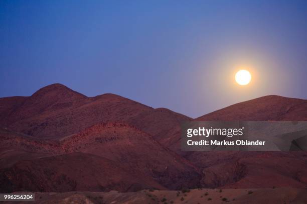 moonrise over the mountains, full moon, purros, kunene region, namibia - kunene region bildbanksfoton och bilder