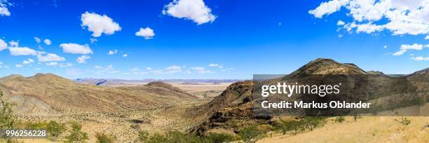 view from the van zyls pass towards marienfluss, kunene region, namibia - kunene region stock pictures, royalty-free photos & images