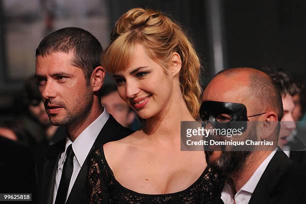 Actor Melvil Poupaud, actress Louise Bourgoin and director Gilles Marchand attends the 'Black Heaven' Premiere held at the Palais des Festivals...
