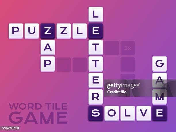 ilustrações de stock, clip art, desenhos animados e ícones de word tile crossword puzzle game - soletrar